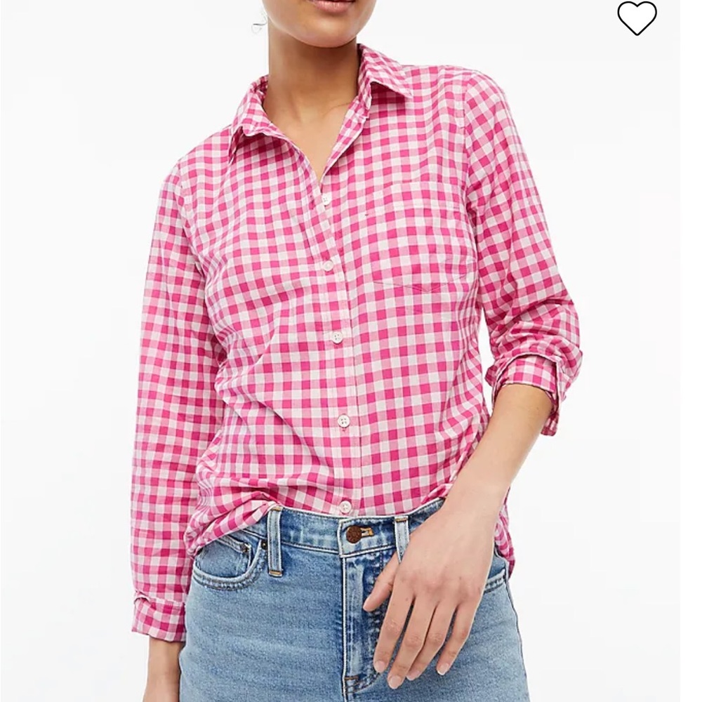 J Crew lightweight gingham button up